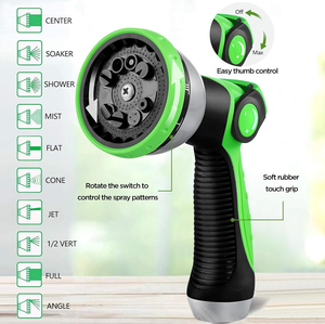 Carrete para Manguera de Jardín de Acero Inoxidable 304 de Alta Calidad con Mango Telescópico Anticorrosión y Boquilla de 10 Funciones Resistente a la Abrasión - Product Image 2