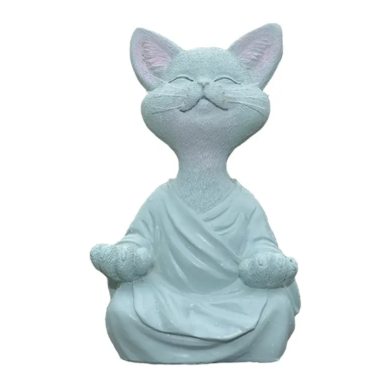 Nueva estatuilla de gato de Buda Vintage meditación resina Animal gato Yoga Pose estatua gato amante regalos para mujeres