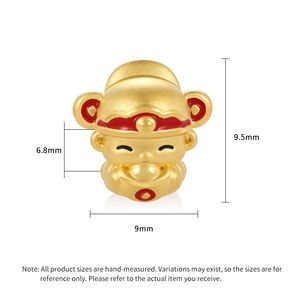 สร้อยข้อมือรูปเทพแห่งความมั่งคั่งสไตล์จีนทำจากทองคำบริสุทธิ์24K มีการออกแบบเครื่องประดับระดับไฮเอนด์ด้วยลูกปัดค้นพบและส่วนประกอบ - Product Image 3