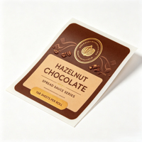 Étiquette personnalisée en feuille d'or pour chocolat aux noisettes, autocollant imperméable pour l'emballage des pots de crème de cacao
