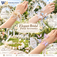 Korsase Pergelangan Tangan Sutra Mewah Pengantin Pengiring Pengantin Bunga Pernikahan Gelang Elegan Dekorasi Pesta Pernikahan Gelang Bunga Kustom Saudari