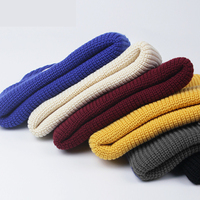 Mode personnalisée unisexe hiver tricot chaud chapeau pour hommes et femmes 100% haute qualité coton chapeau solide lettre motif