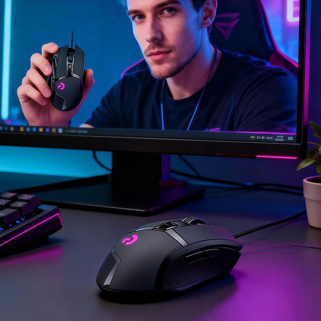 SHIPADOO G502 Wired Gaming Mouse Hero 100% Original Stock USB Optical CMOS Sensor LED Right-Handed High Performance 7