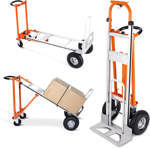 Carretilla de Plataforma Plegable 3 en 1 de Aluminio Resistente, Carretilla de Mano de Cuatro Ruedas con Capacidad de Carga de 350 kg, Carretilla para Transportar Refrigeradores - Product Image 1