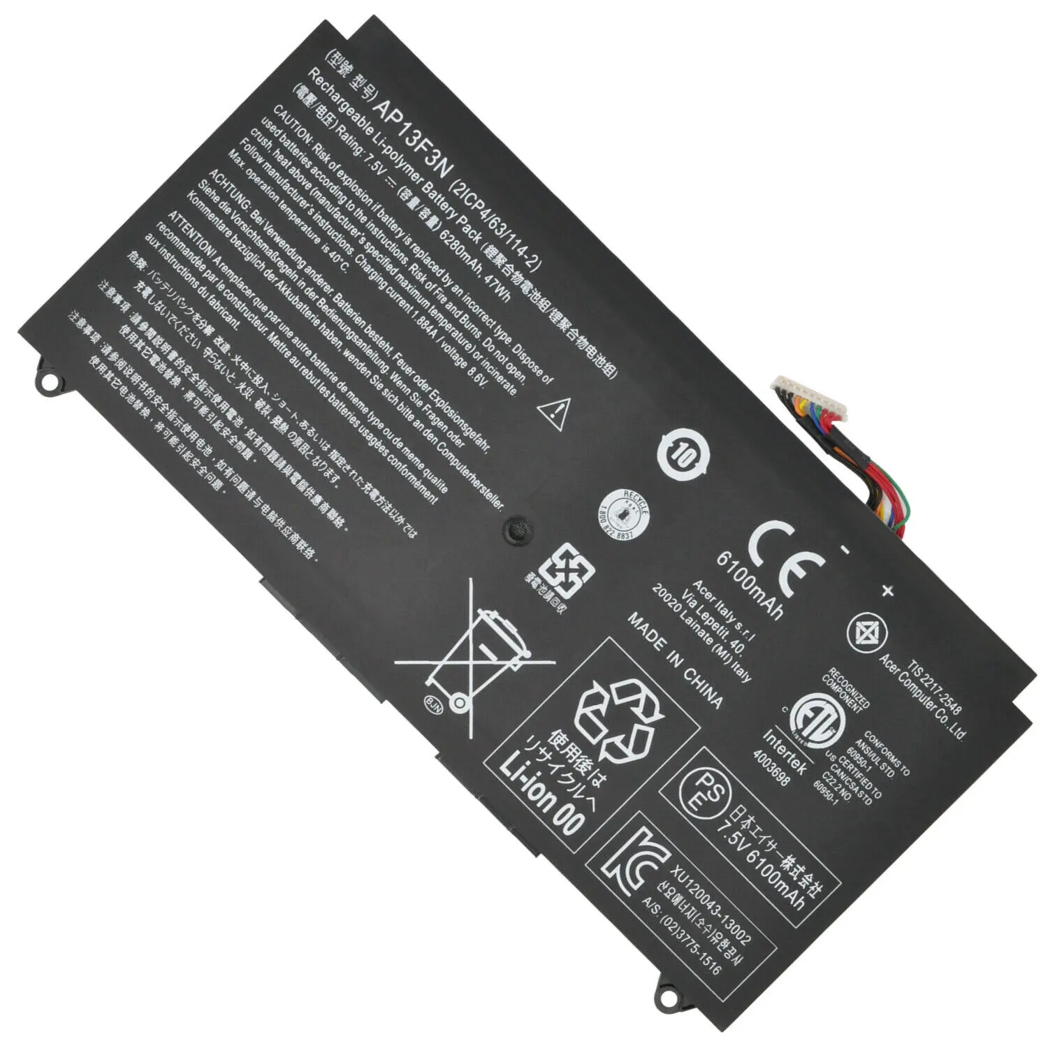 AP13F3N Laptop Battery for Acer Aspire S7-392 S7-393 Ultrabook Series 2ICP4/63