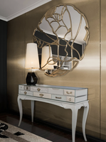 Sassanid OEM fait à la main moderne italien de luxe salon regard rond mural miroir Console en laiton