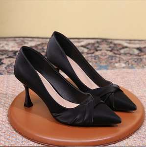 Chaussures en cuir simples pointues pour femmes chaussures de <span class=keywords><strong>mariage</strong></span> petite Stature tempérament bouche légère talons minces talons hauts doux - Product Image 5