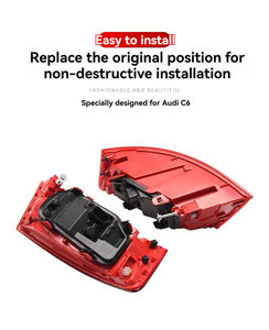 Nouveau feu arrière LED transparent 12V 8000 Lumens 5000K pour <span class=keywords><strong>Audi</strong></span> <span class=keywords><strong>A6</strong></span> <span class=keywords><strong>C6</strong></span> 2009-2011, feu stop de pare-chocs arrière - Product Image 4