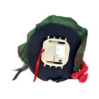 Tête de squelette suspendue avec corde, accessoire d'Halloween, cheveux gris, tissu vert, ornement de crâne effrayant, décoration murale pour maison hantée, intérieur/extérieur
