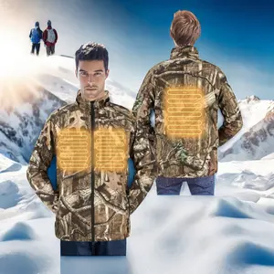 Camouflage 7.4V Waterdichte Elektrische Verwarmde Jas Warme Winterkleding Met 3 Temperatuurregeling Oplaadbare Batterij Jacht