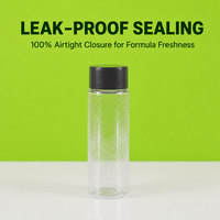 Bouteilles en plastique transparentes PET de 60 ml à large ouverture, vides, pour emballages de capsules, soins de la peau, pilules