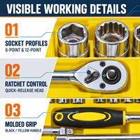 HEHE 12,5 mm – Lot de 32 outils de réparation automobile en acier au chrome-vanadium (Cr-V) avec cliquet et douilles, mallette rigide, pour bricolage à domicile – Vente en gros usine