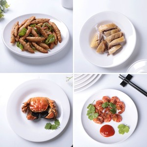 Platos de Cena de Melamina Blancos Sólidos para Restaurante y Hogar con Logo Personalizado - Product Image 6