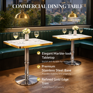 Mesa <span class=keywords><strong>de</strong></span> Comedor Cuadrada <span class=keywords><strong>de</strong></span> Mármol <span class=keywords><strong>de</strong></span> Alta Calidad 60x60, Diseño Moderno para Restaurante, Uso en Exteriores o Hoteles, Gran Venta - Product Image 3