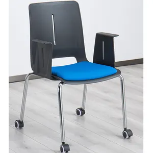 modern black stackable furniture wholesale stackable swivel waiting chairs office training plastic chair