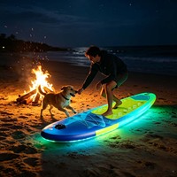 Planche de SUP gonflable écologique à LED haute luminosité, lumineuse dans le noir pour la planche à pagaie nocturne