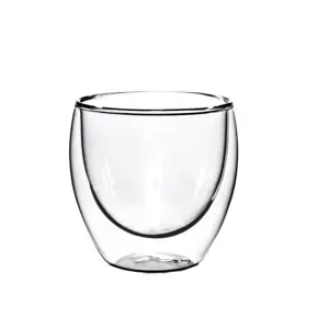 High Borosilicate Clear Glass Coffee mugs Double Wall Glass Drinking cups for Latte or cappuccino