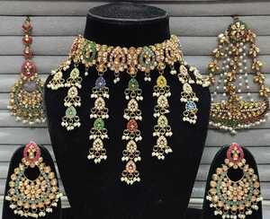 Gargantilla Kundan hecha a mano, conjunto de joyas chapadas en oro, moda india para mujeres, producto a granel hecho a mano - Product Image 5