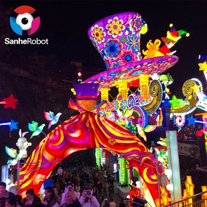 Lanterne géante personnalisée pour festival chinois en plein air, lanterne en soie colorée, imperméable, LED, en forme d'animal paon, pour Noël, fête de fin d'année - Product Image 5