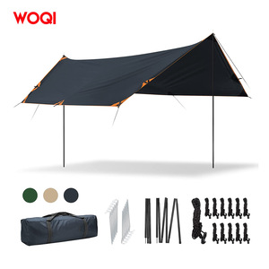 Bâche de tente Woqi 300x460cm en polyester imperméable pour camping et randonnée en extérieur, utilisation trois saisons, noire - Product Image 4
