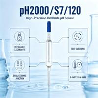 Électrode pH rechargeable PH2000 120 mm 0-14 pH 0-140°C Autoclavable Industrie bio-pharmaceutique Haute précision Haute performance
