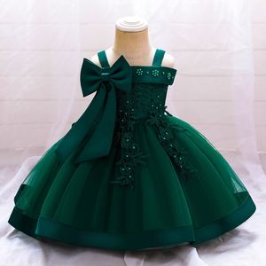Robe de demoiselle d'honneur en satin pour enfants Maxfree, pour les fêtes d'anniversaire et les mariages, dentelle moelleuse - Product Image 4