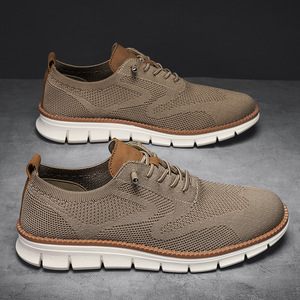 Baskets bleues en maille respirante à lacets, bout rond, doublure en maille respirante, semelle extérieure en caoutchouc, semelle intermédiaire en EVA, toutes saisons, chaussures pour hommes - Product Image 3
