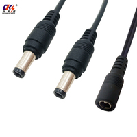 Maßgefertigtes Stromkabel mit Buchse auf Stecker 5,5*2,1mm 5,5*2,5mm Steckverbinder PVC-Isoliertes Verteilerkabel für Überwachungskameras