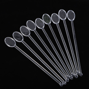 Agitador de cócteles de plástico reutilizable, varilla agitadora con cabeza ovalada/redonda para mezclar cócteles, café y bebidas, herramientas de bar. - Product Image 3