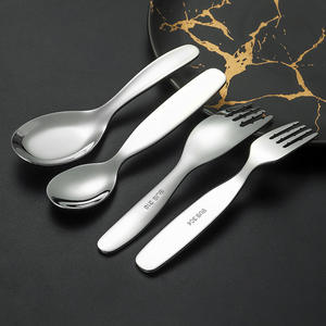 Juego de cuchara y tenedor para niños DZS019, de acero inoxidable 316, vajilla portátil para niños, diseño sólido, forma personalizada - Product Image 4