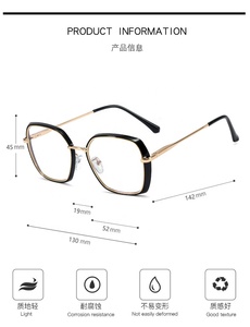 Gafas <span class=keywords><strong>Retro</strong></span> de primavera para piernas, gafas personalizadas para miopía con luz azul, gafas lisas, lentes transparentes, monturas cuadradas de gran tamaño para gafas - Product Image 6