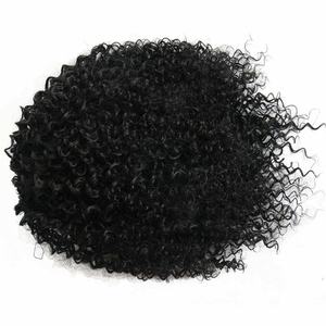 Extensions de queue de cheval à clip et cordon de serrage en cheveux humains brésiliens vierges Remy, texture Kinky Curly Water Wave Yaki, noir naturel, pour femmes - Product Image 4