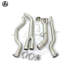 CSZ en stock, tube intermédiaire simple de 3,5'' pour BMW M3 F80 M4 F82 3.0T S55, tube intermédiaire avec support, tube d'échappement en acier inoxydable - Product Image 3