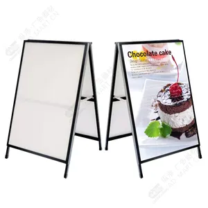 Hot sales A frame outdoor sign sidewalk display advertising board poster stand double sided single sided metal poster stand