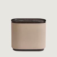 Mesita de Noche Moderna Escandinava con Acabado en Cuero Suave, Gabinete de Pino para Dormitorio o Apartamento