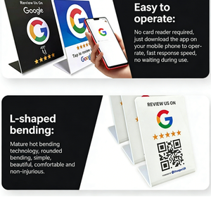 Tarjeta NFC con Código QR para Reseñas de <span class=keywords><strong>Google</strong></span>, Tarjeta de Visita con Chip RFID de 13.56MHz, Acrílico Impermeable, Redes Sociales - Product Image 4