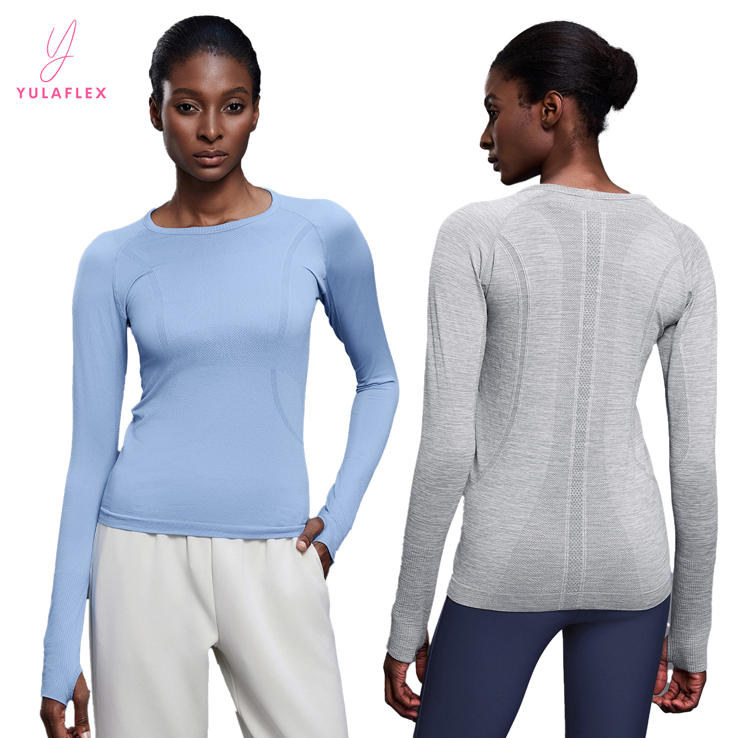 Custom Seamless Women's Sport T-shirt High Quality Slim Fit Running Fitness Long Sleeve Gym Shirts Breathable Yoga Tops