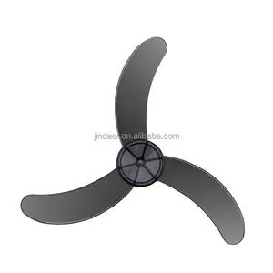 Fan accessories, three black plastic willow leaf shaped fan blades