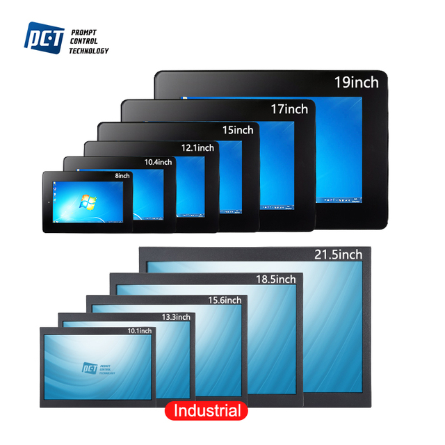 PCT 10.1 17 Inch Intel I3,I5,I7,J6412 J4125 J1900 Windows Linux Embedded Fanless Touch Screen Computer Industrial Panel Pc