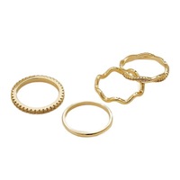 Ensemble de bagues empilables en cuivre et zircon cubique pour femmes Florideco - Minimaliste, délicat, tendance, bagues de déclaration pour le pouce et les articulations, taille