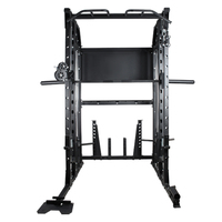 Smith Machine Multipurpose Power Cage Squat Rack pour Système d'Entraînement à Domicile avec Barre de Traction et Station Landmine