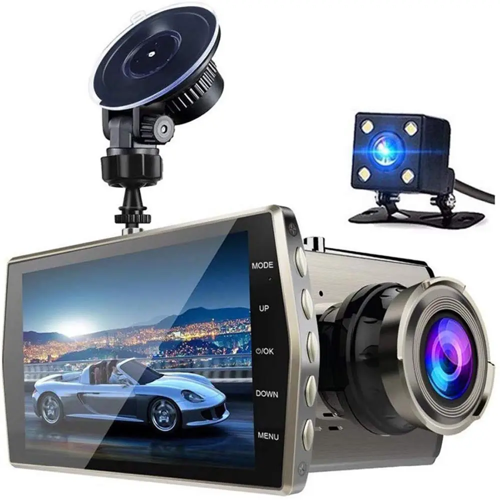 Nachtzicht Camera Auto Dash 1080P Hd Display 4 "Ips Loop Recording Mobiele Detection Auto Dvr Dash Zwart auto Data Rec CR12