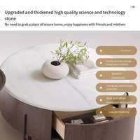 Table Basse Ronde Portable de Luxe Moderne et Élégante – Ensemble Table à Thé en Bois Écologique pour Salon – Meuble de Maison Tendance