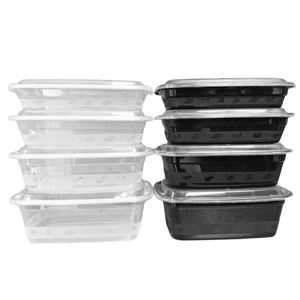 Boîte à lunch rectangulaire jetable en plastique thermoformé avec couvercle pour plats à emporter - Product Image 1