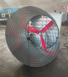 Ventilateur d'extraction 54 pouces avec pales rouges et volets coniques pour l'élevage avicole et la ventilation des usines - Product Image 2