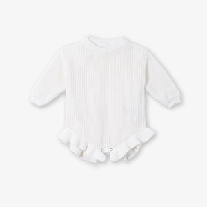 ODM y OEM, Ropa de Punto para Niños de Vietnam, Color Sólido, Invierno, Tejido de Punto, 100% Algodón, Mono con Volantes para Bebés Niñas - Product Image 2