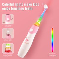 Brosse à dents électrique pour bébé approuvée BSCI OEM SG-976G, blanche et colorée, avec lumière, marque privée, brosse amusante pour enfants