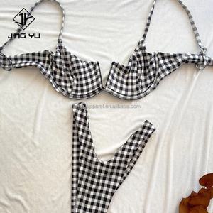 Custom Bikini Wholesalers Metal logo Highwaist Bikini Swim Suits Women Beach Bikini Set High Quality Swimwear 2024 - Product Image 2