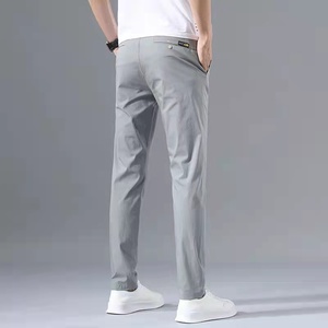 Pantaloni 2024 estivi da uomo classici elasticizzati Casual abito nero <span class=keywords><strong>grigio</strong></span> coreano pantaloni formali Slim Fit da uomo - Product Image 5