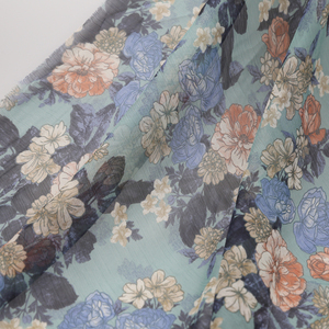 Coréen Belle Lumière En Crêpe de <span class=keywords><strong>Soie</strong></span> Imprimé Floral Imprimé En Mousseline De <span class=keywords><strong>Soie</strong></span> Georgette Tissu Pour Robe - Product Image 2